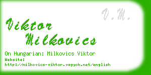 viktor milkovics business card
